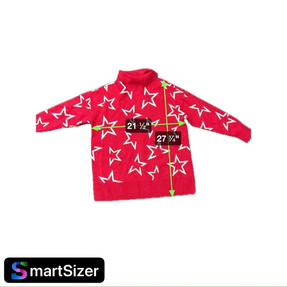 LIVI Brand NWT Star Print Red Turtleneck Sweater Size 14 - Picture 6 of 8
